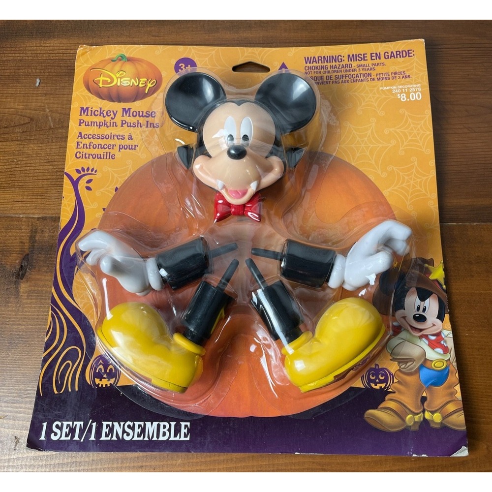 Disney Mickey Mouse Pumpkin Push Ins Decorating Halloween Kit NEW